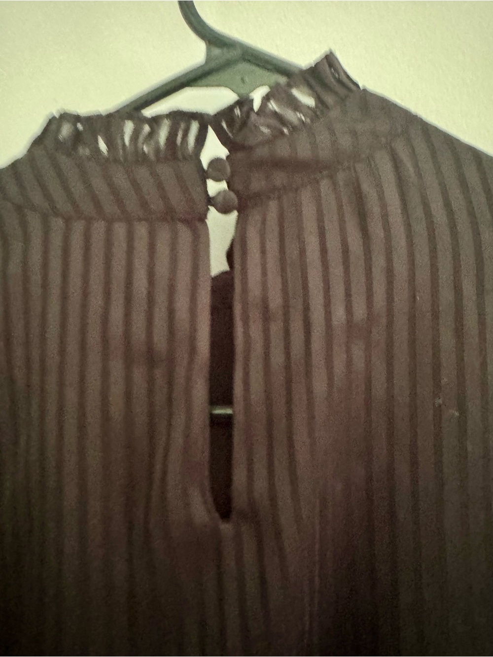 Vince Camuto Black Pleated Ruffle Neck Long-Sleeve Blouse - Picture 7 of 11